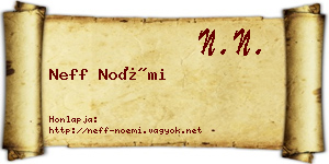 Neff Noémi névjegykártya